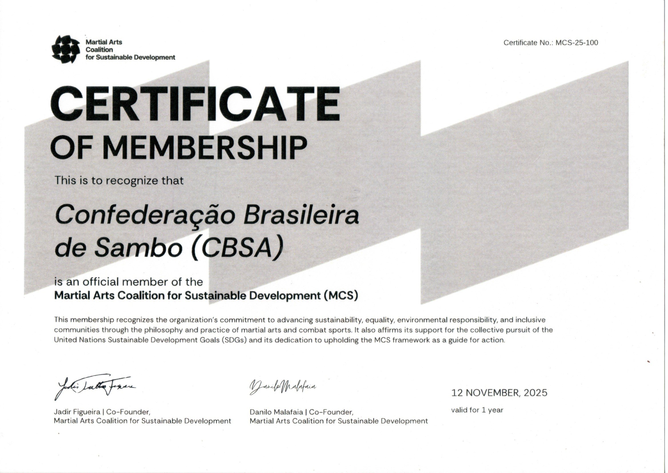 Certificado da Coalizão Internacional ESG