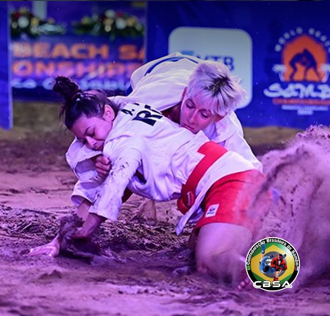 Cartaz do Campeonato Mundial de Sambo de Praia 2026 em Caraguatatuba